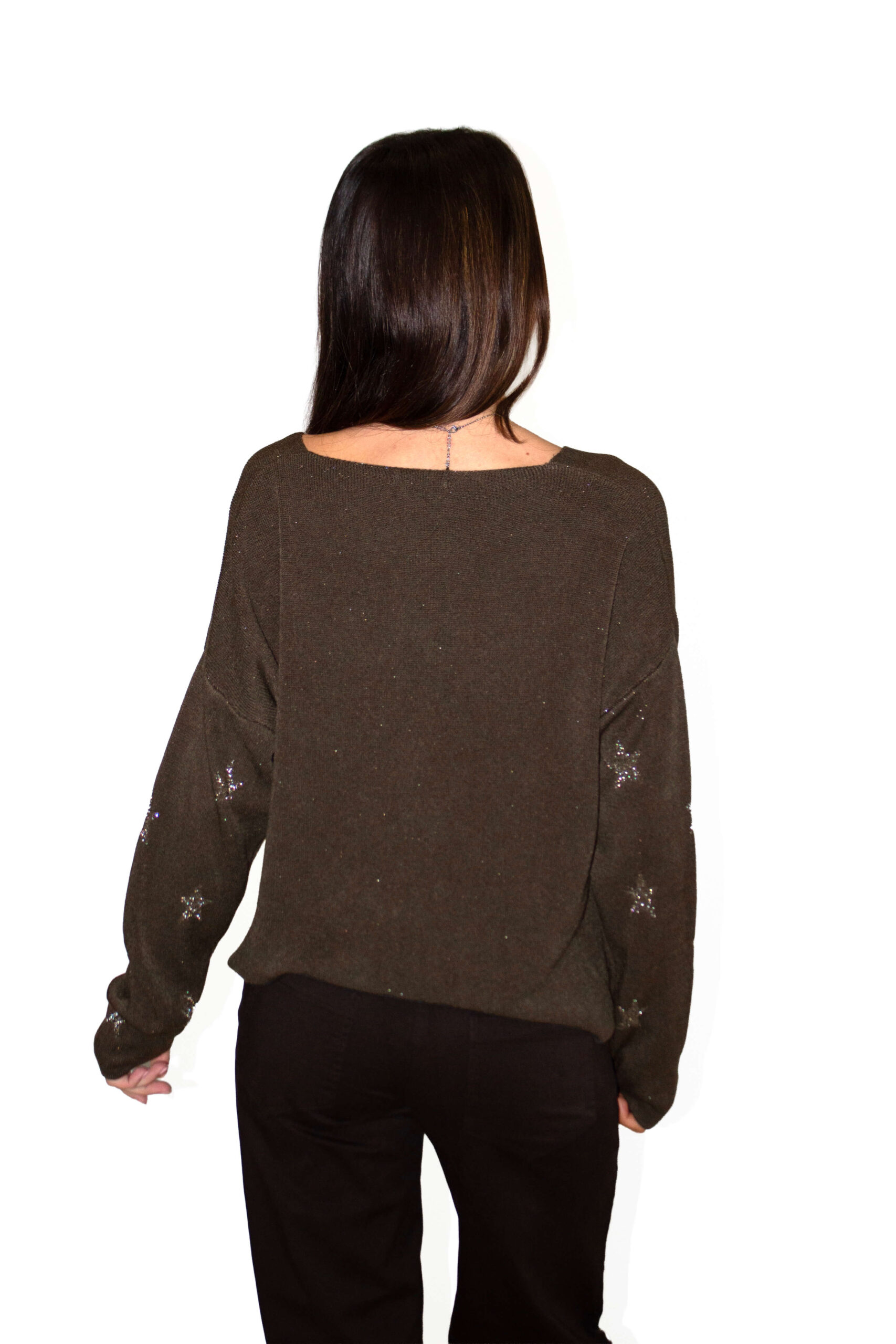 jersey marron estrellas detrás