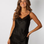 Top Lencero Encaje Asimétrico Negro