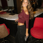 Camiseta Escote Drapeado Vino