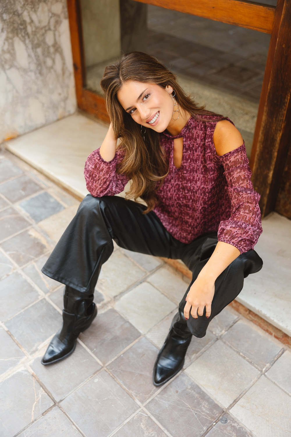 Blusa Softly Burdeos