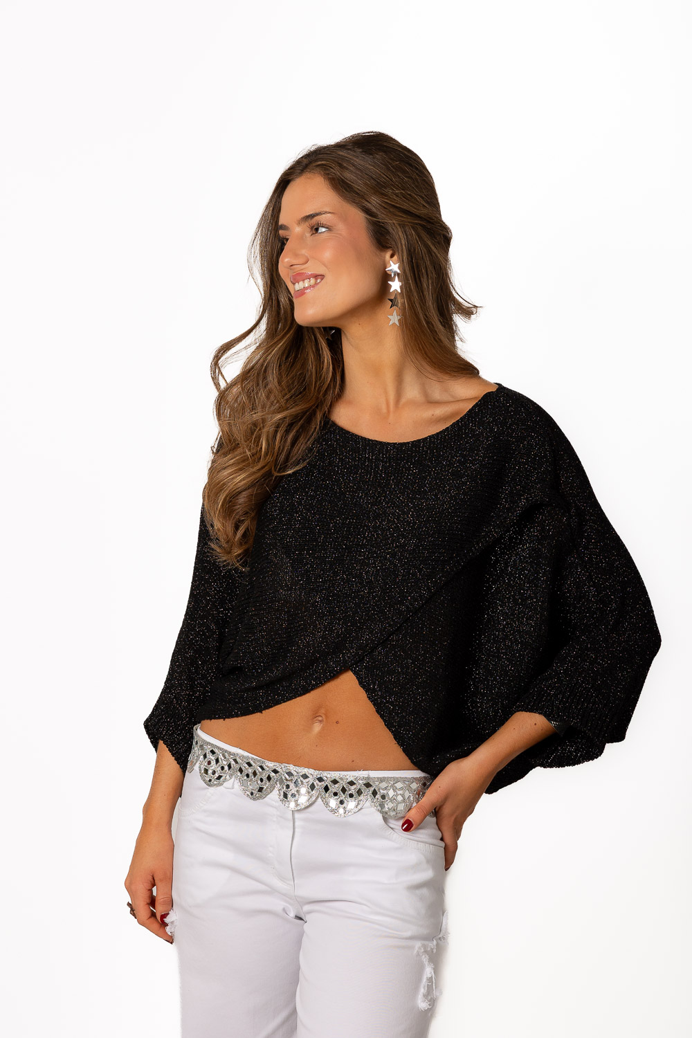 Jersey Capa Lúrex Negro