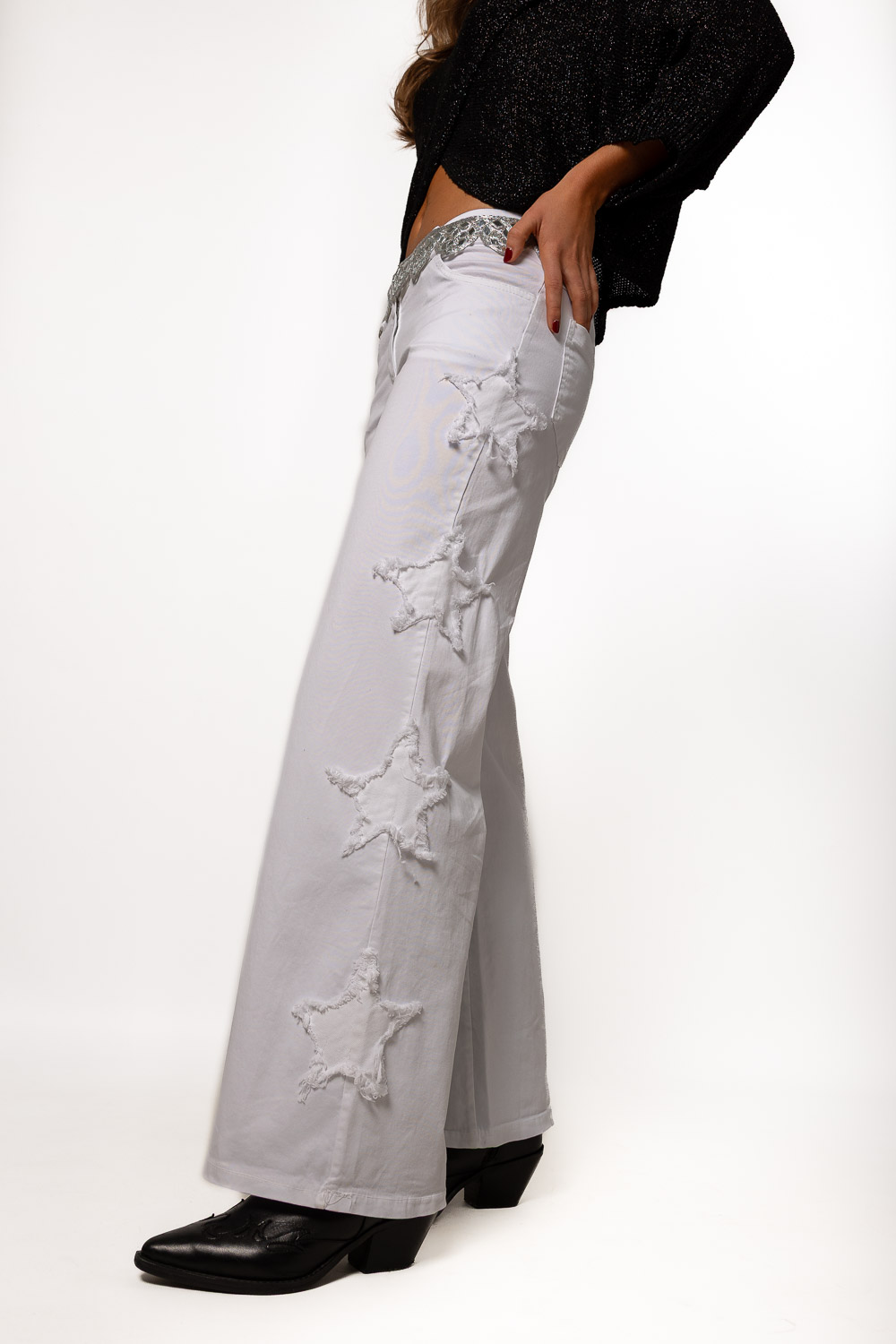Pantalón Estrellas Parche Blanco