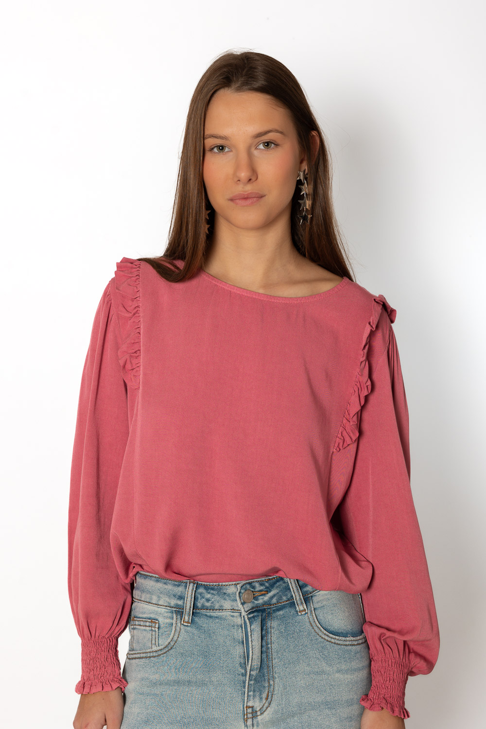 Blusa Viscosa Volantes Blush