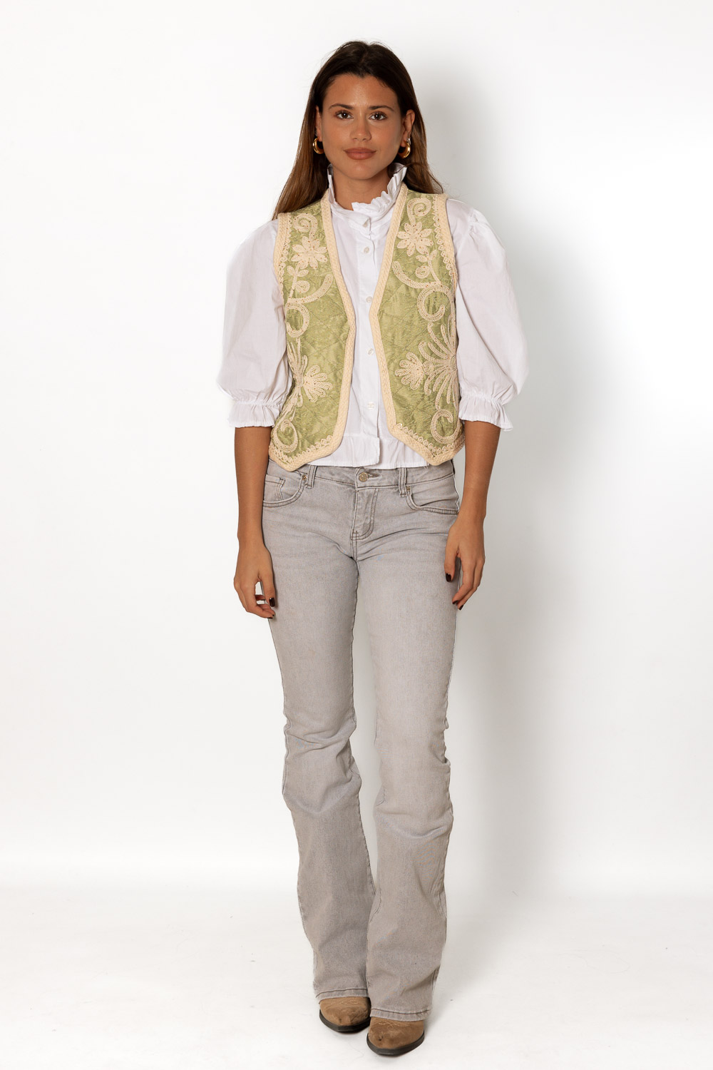 Pantalón Largo Gris Campana 1165 Ropa Casual Primavera Brookville