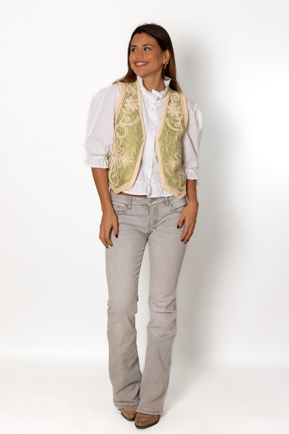 Pantalón Largo Gris Campana 1166 Ropa Casual Primavera Brookville