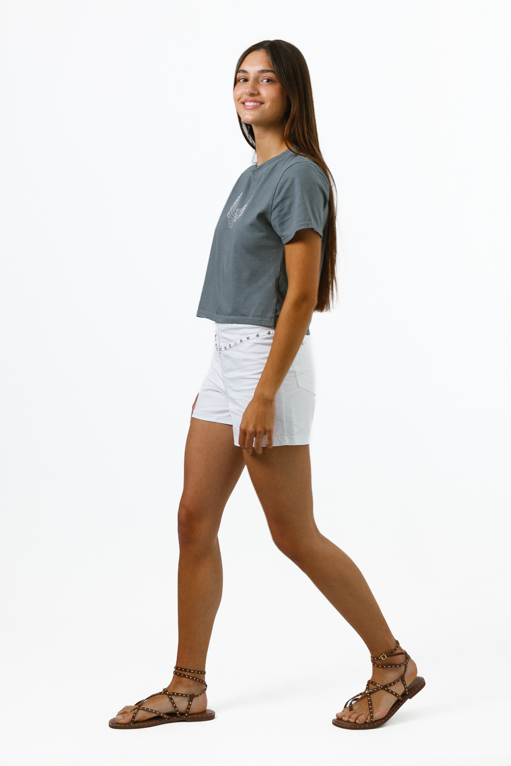 Short Cremallera Estrellas Blanco
