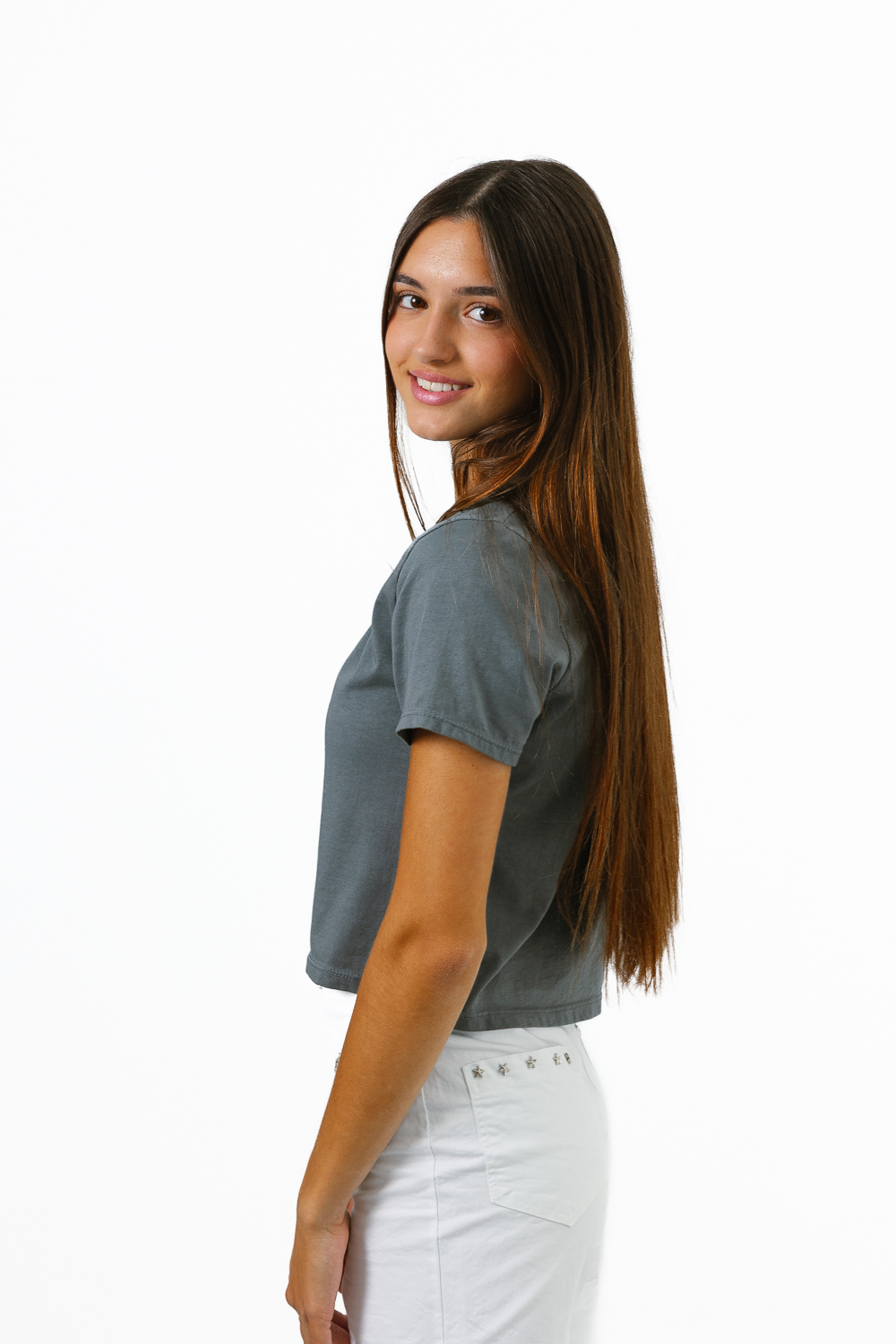 Camiseta Alas Strass Gris
