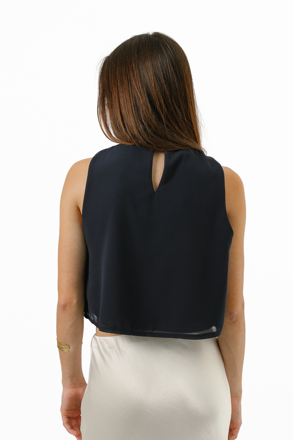 Blusa Evasé Azul Marino