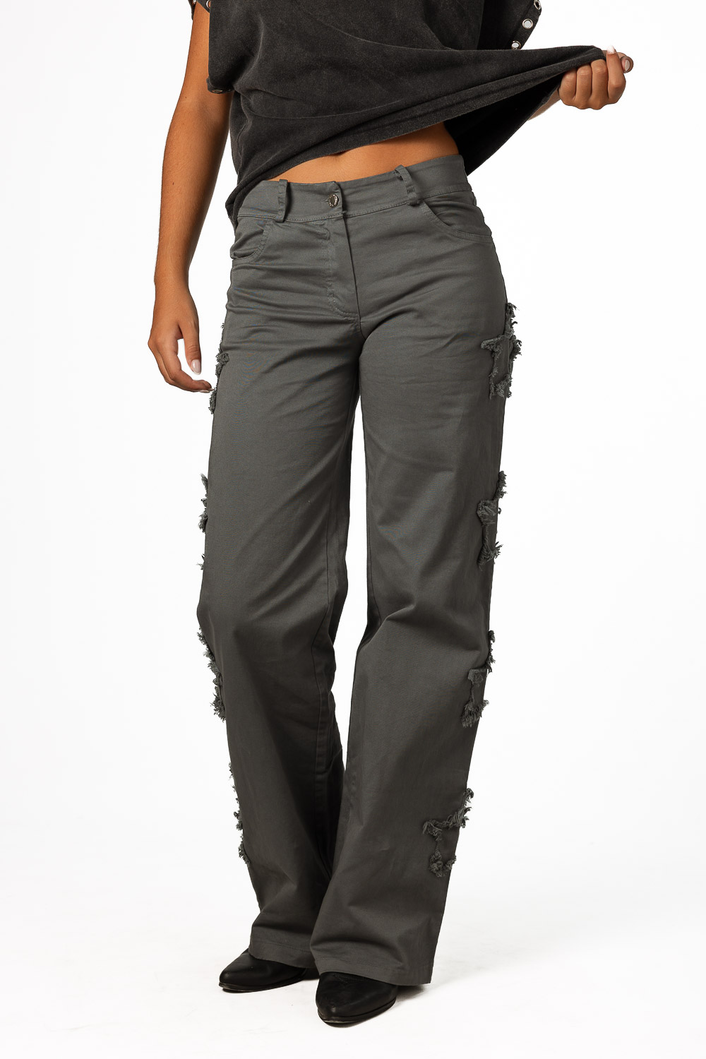 Pantalón Parche estrellas Gris