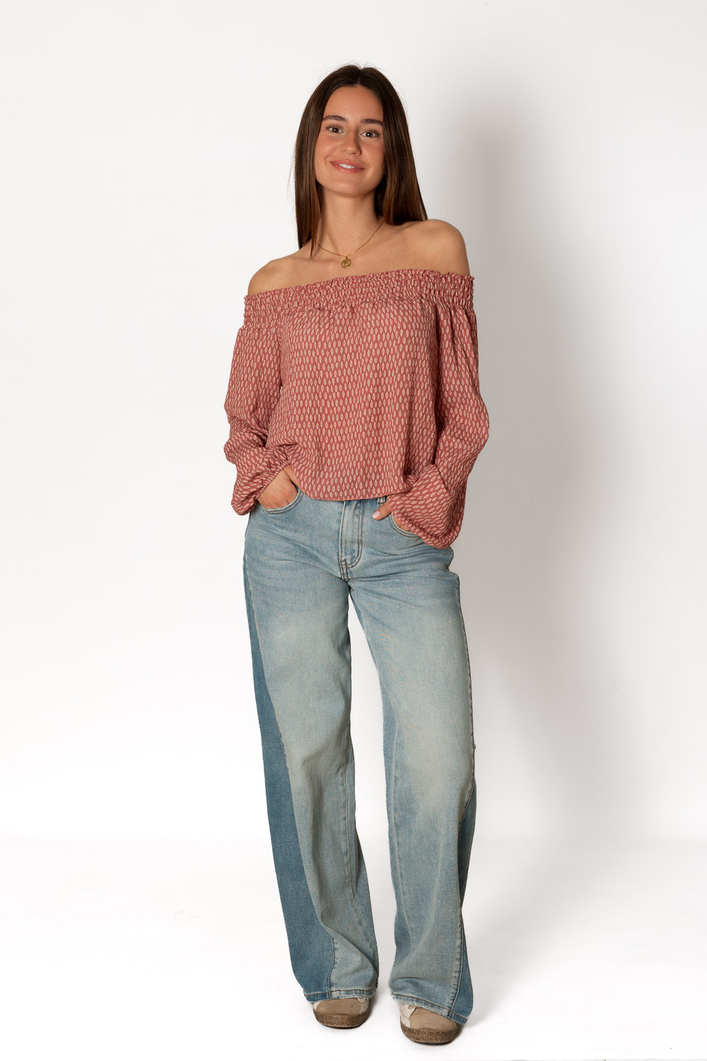 Blusa Bardot Ohana Blush Brookville