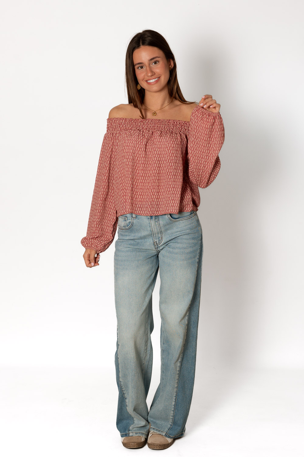 Blusa Bardot Ohana Blush Brookville