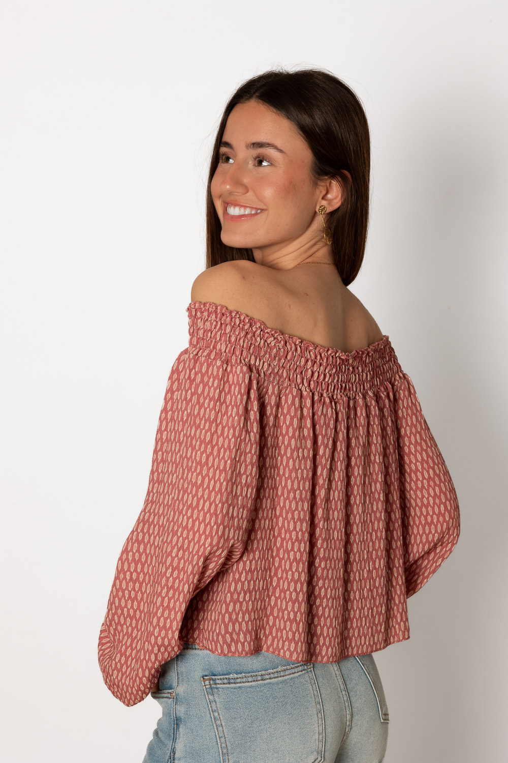 Blusa Bardot Ohana Blush Brookville