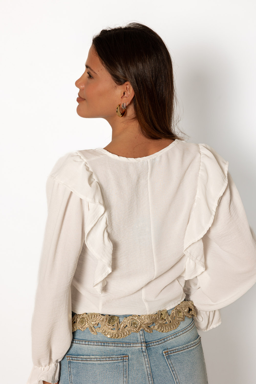 Blusa Cayetana Blanco 1689 Ropa Casual Primavera Brookville