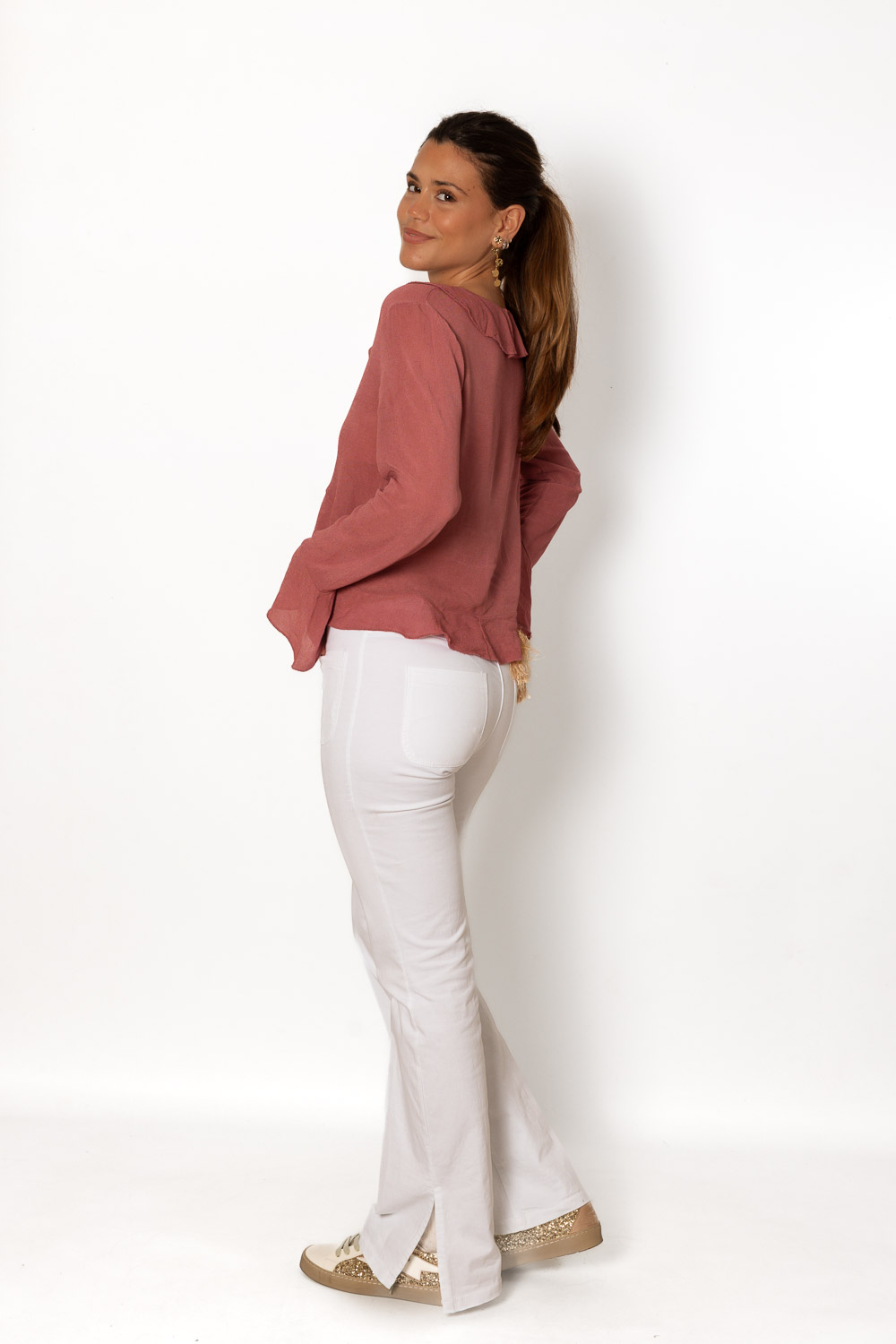Blusa Corta Volantes Rosa 912 Ropa Casual Primavera Brookville