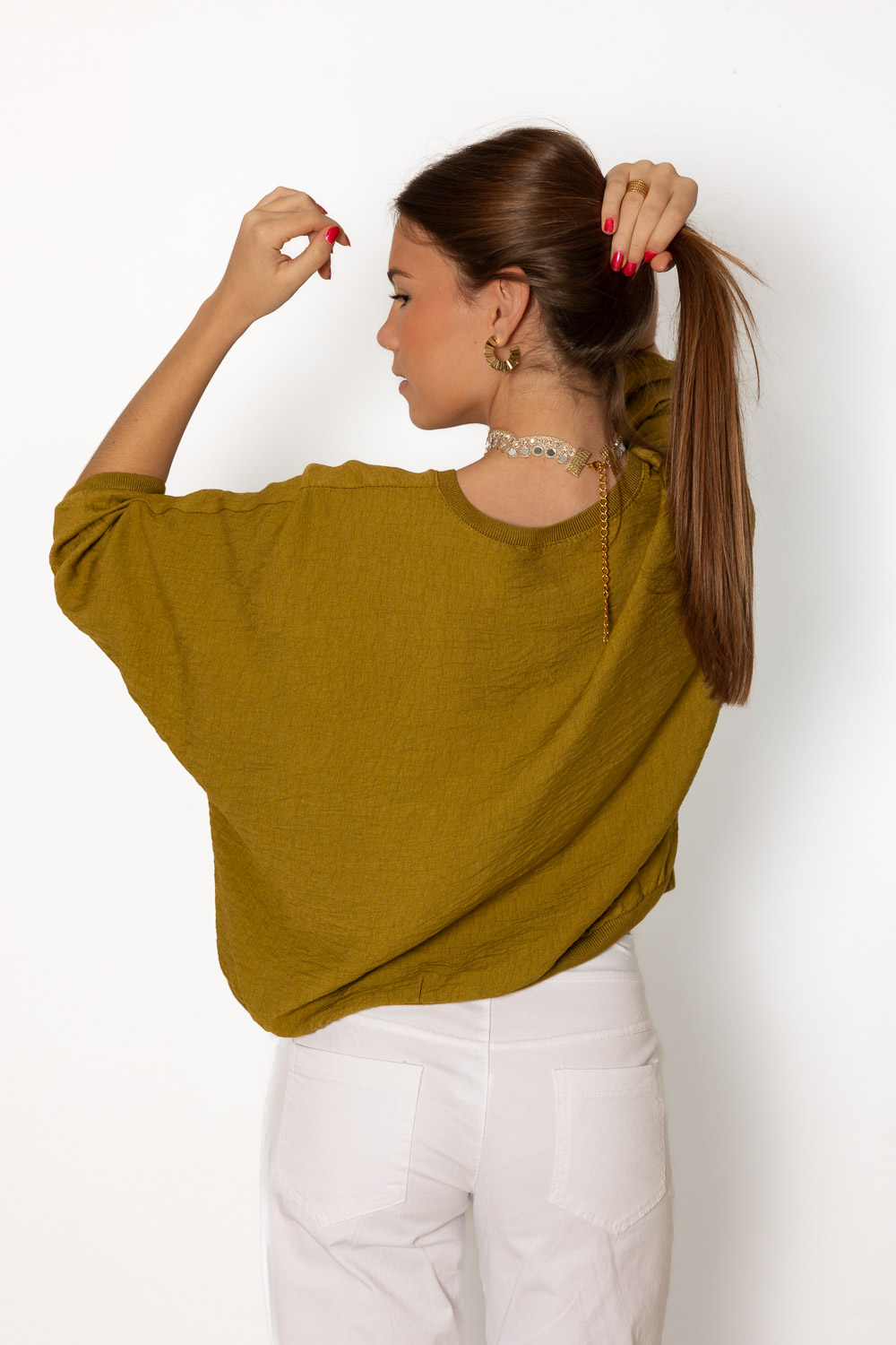 Blusa Verde Multiposición Botones 1501 Ropa Casual Primavera Brookville