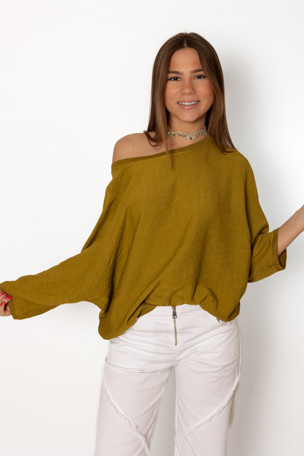 Blusa Verde Multiposición Botones 1512 Ropa Casual Primavera Brookville