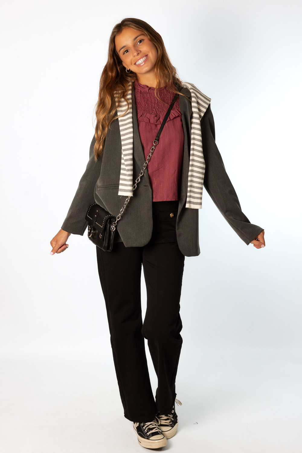 Bolso Rock Star Negro Piel Tachuelas Brookville