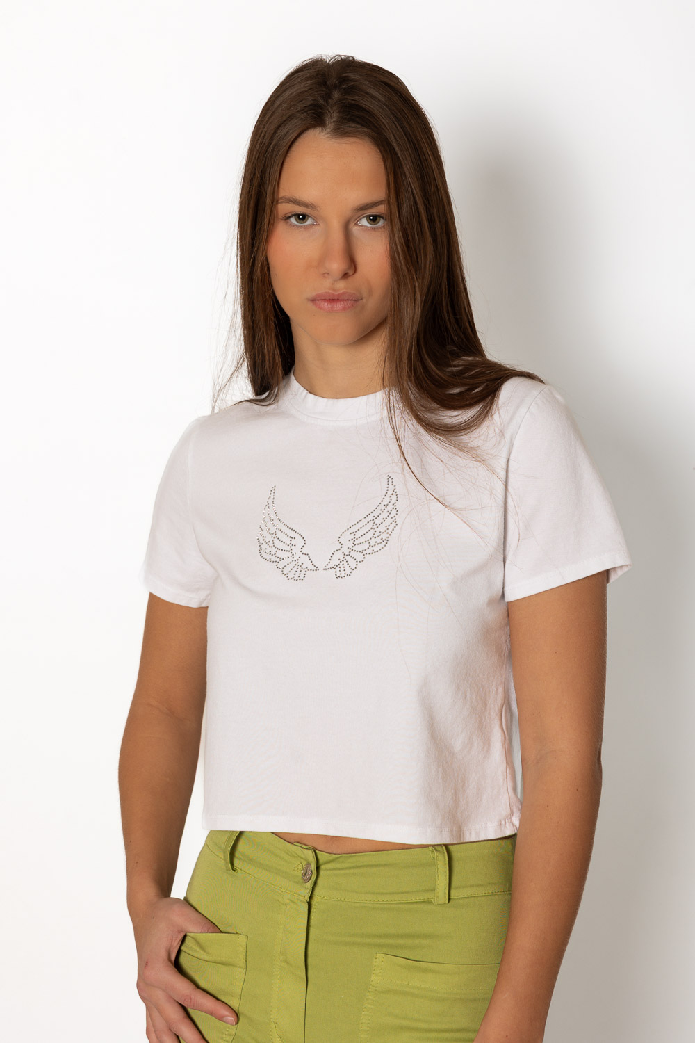 Camiseta Alas Strass Blanco 175 Ropa Casual Primavera Brookville
