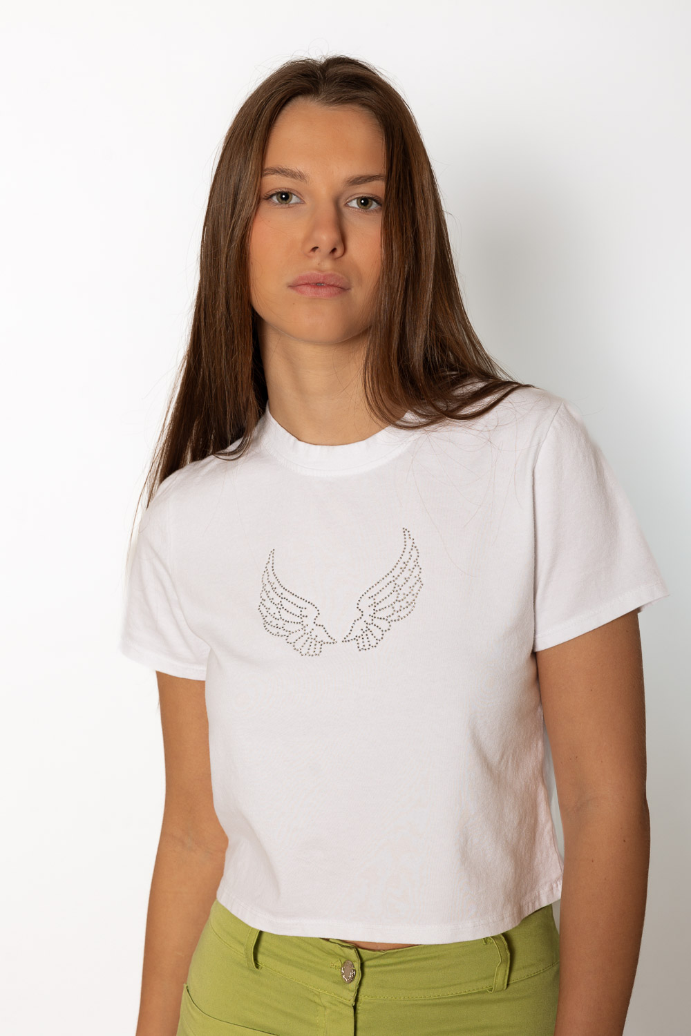 Camiseta Alas Strass Blanco 181 Ropa Casual Primavera Brookville