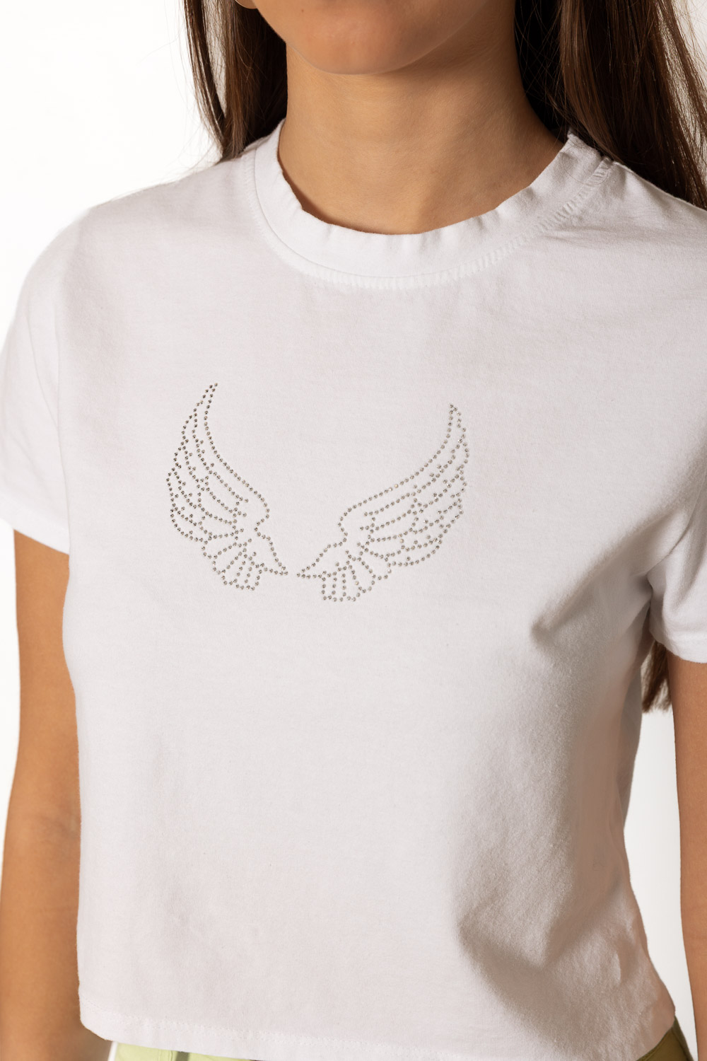 Camiseta Alas Strass Blanco 183 Ropa Casual Primavera Brookville