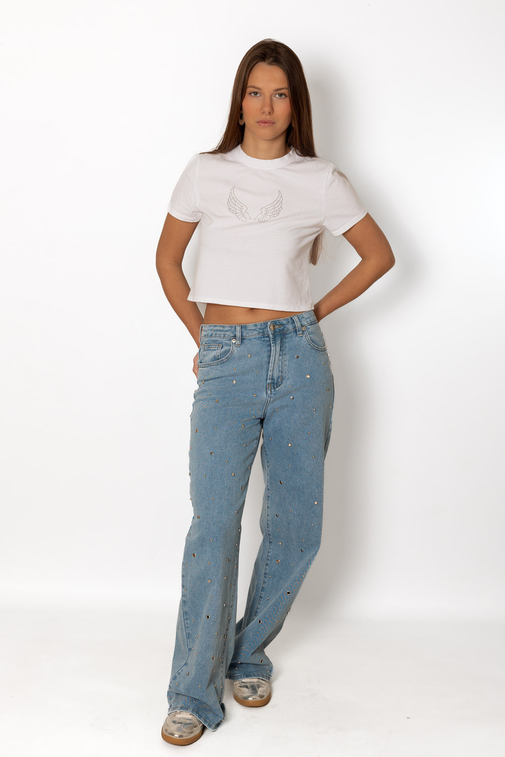 Camiseta Alas Strass Blanco 207 Ropa Casual Primavera Brookville