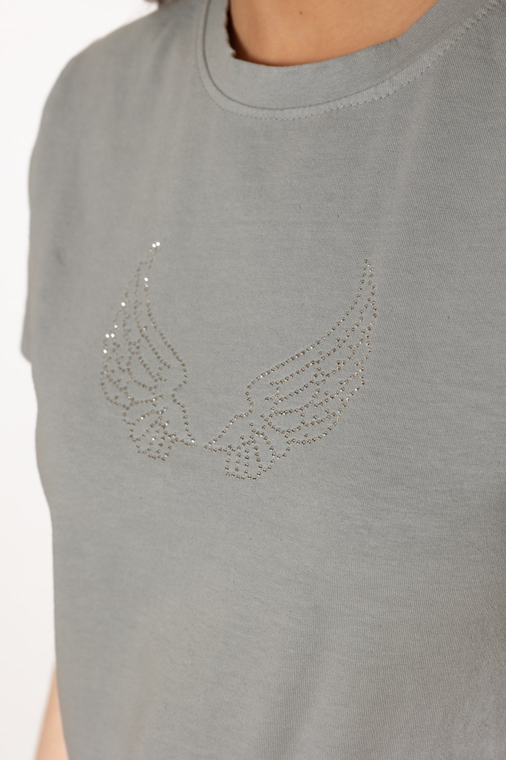 Camiseta Gris Alas Strass 1397 Ropa Casual Primavera Brookville