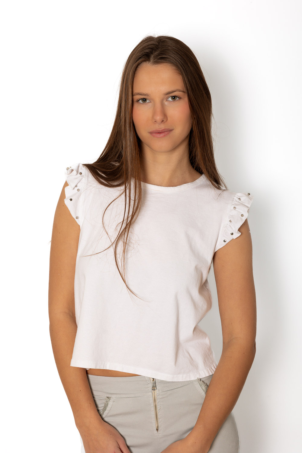 Camiseta Manga Corta Anillas Blanco 273 Ropa Casual Primavera Brookville