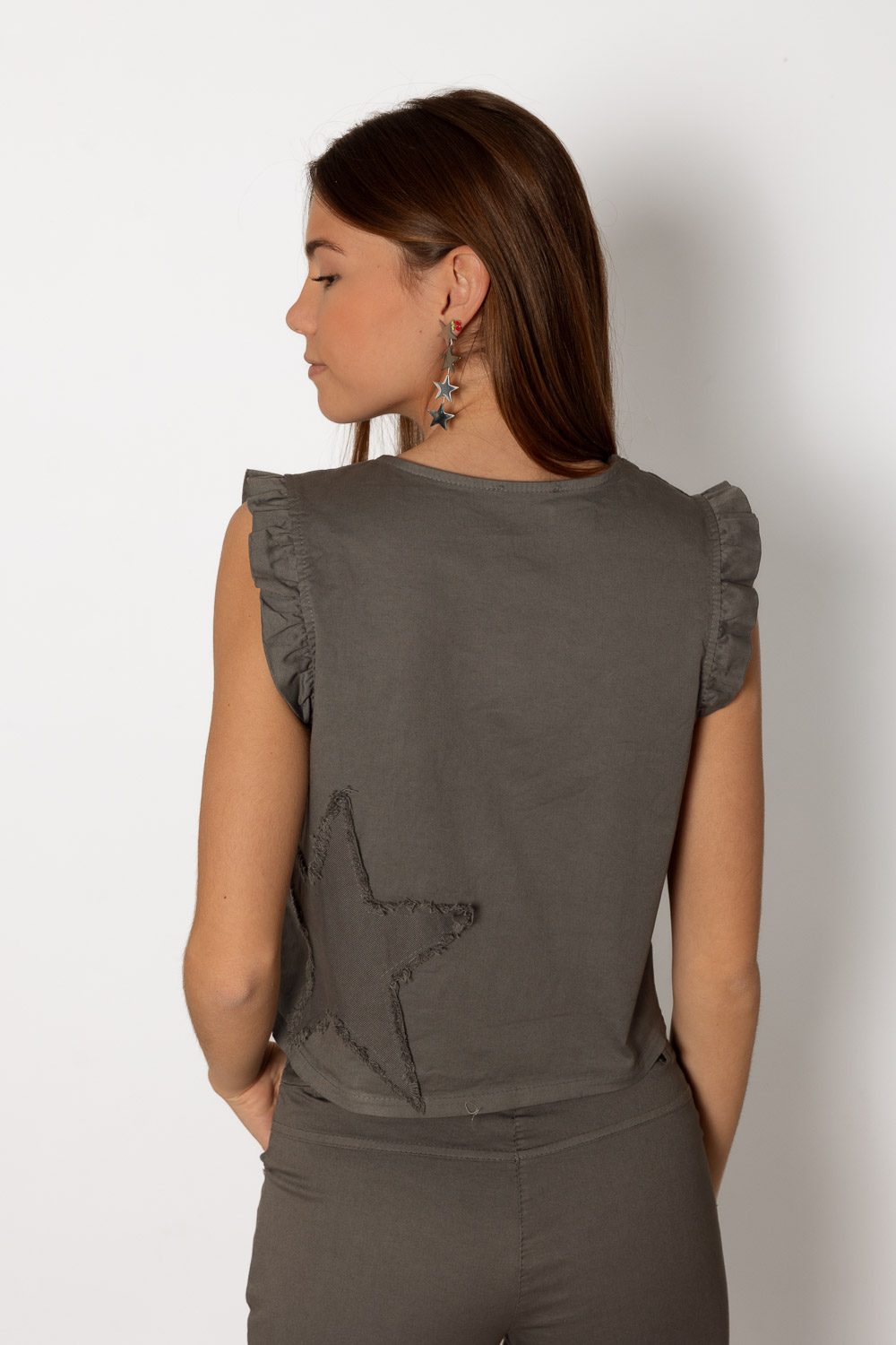 Chaleco y Pantalón Gris Estrellas Parche Desflecado Brookville