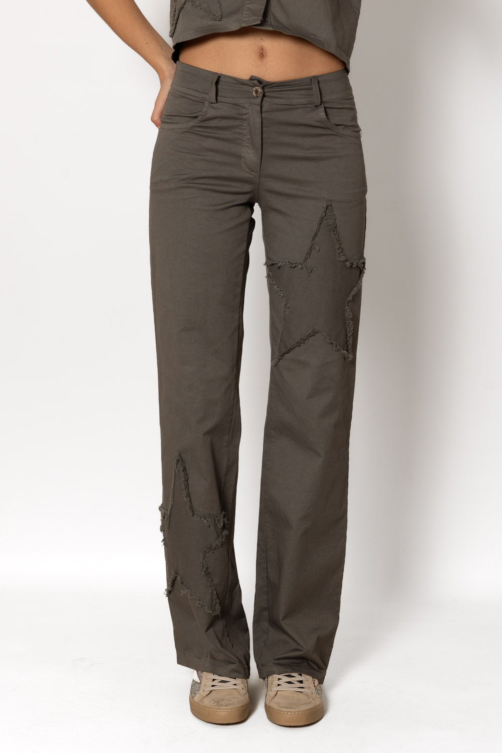 Chaleco y Pantalón Gris Estrellas Parche Desflecado Brookville