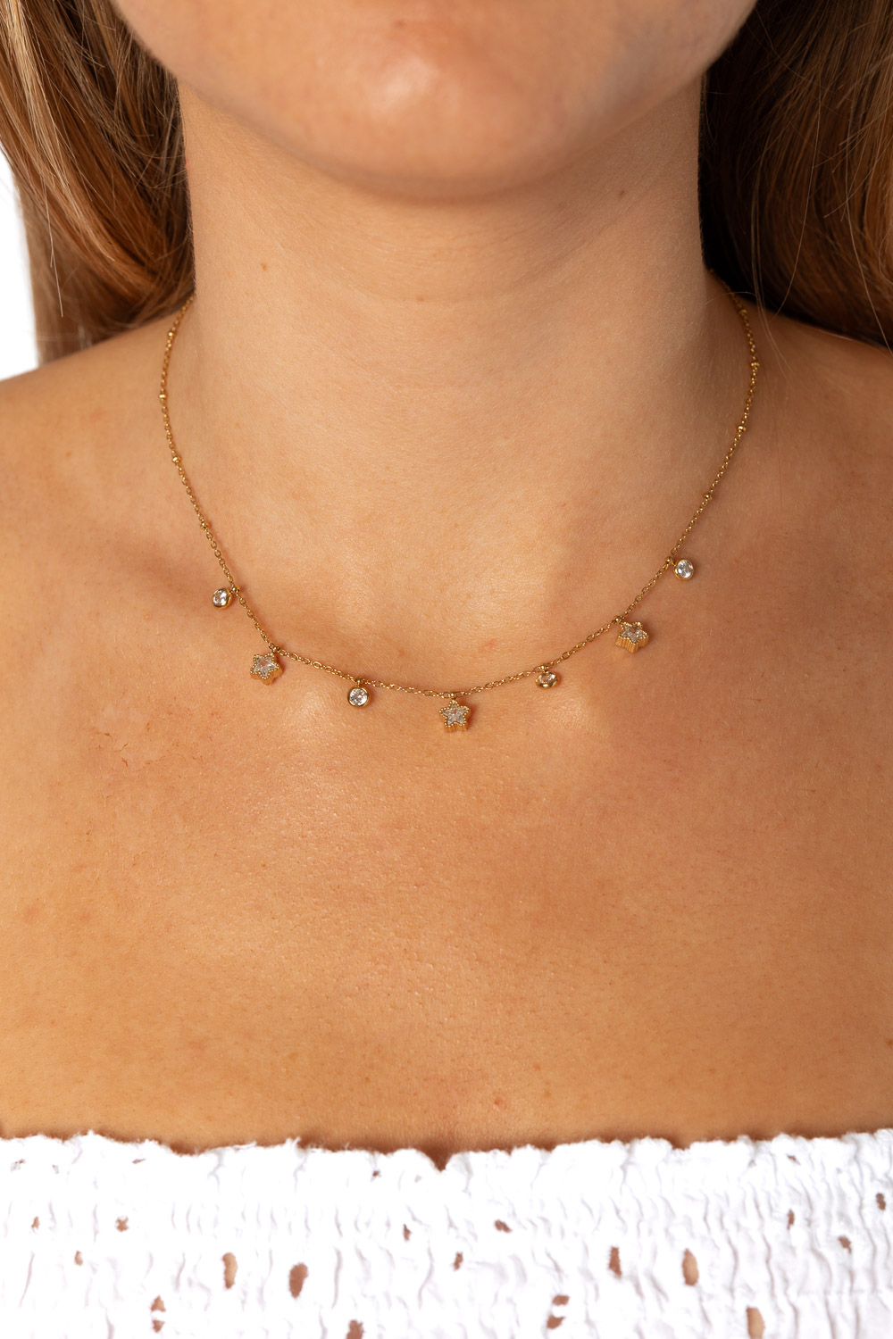 Collar abalorios dorado brookville