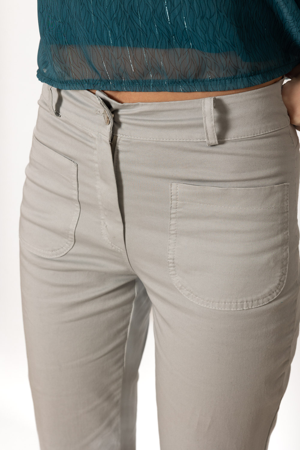Pantalón Campana Abertura Gris 613 Ropa Casual Primavera Brookville