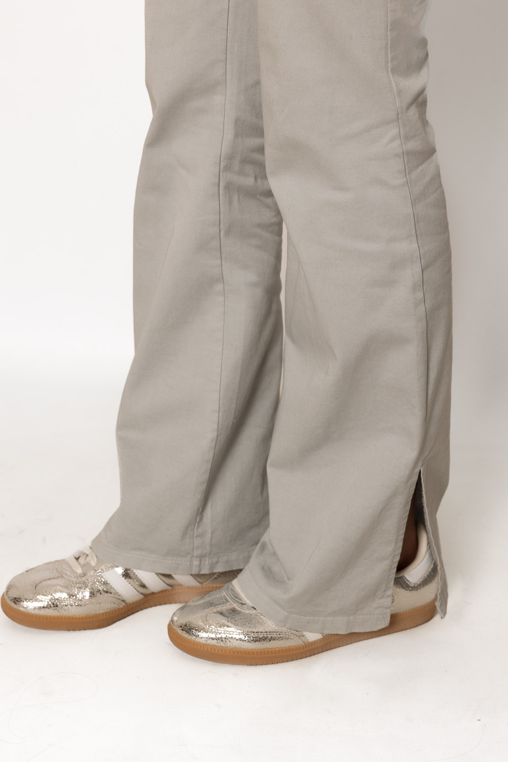 Pantalón Campana Abertura Gris 615 Ropa Casual Primavera Brookville