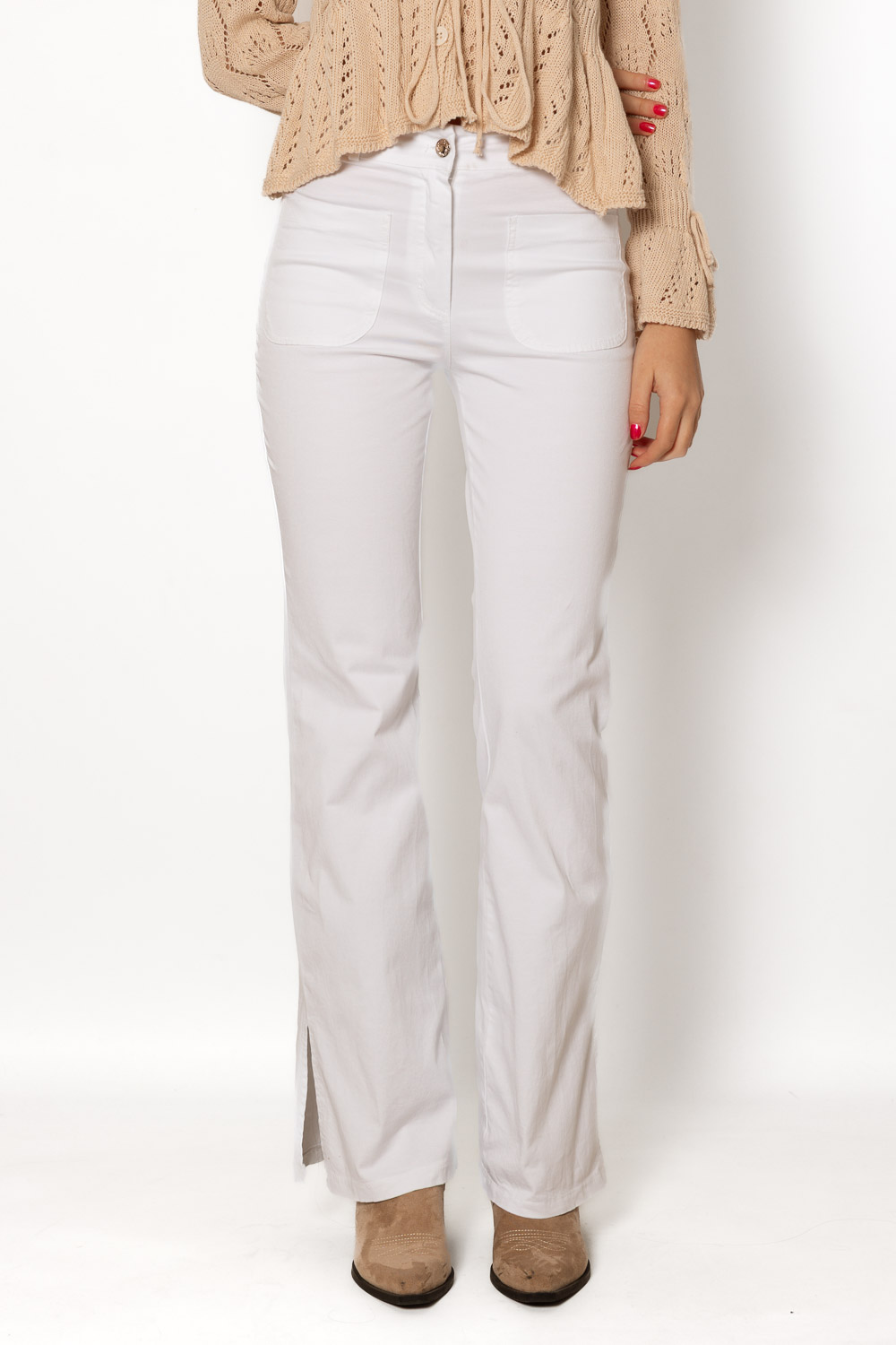 Pantalón Campana Blanco Abertura 755 Ropa Casual Primavera Brookville