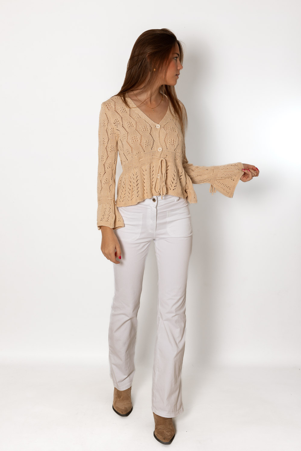 Pantalón Campana Blanco Abertura 763 Ropa Casual Primavera Brookville