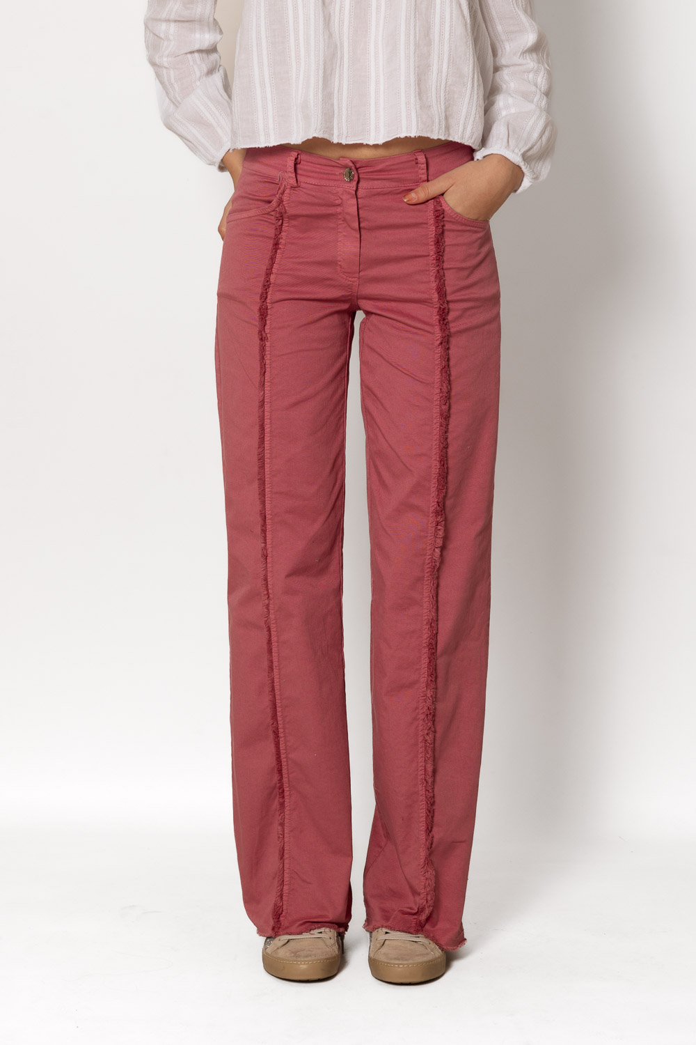 Pantalón Recto Desflecado Blush Brookville