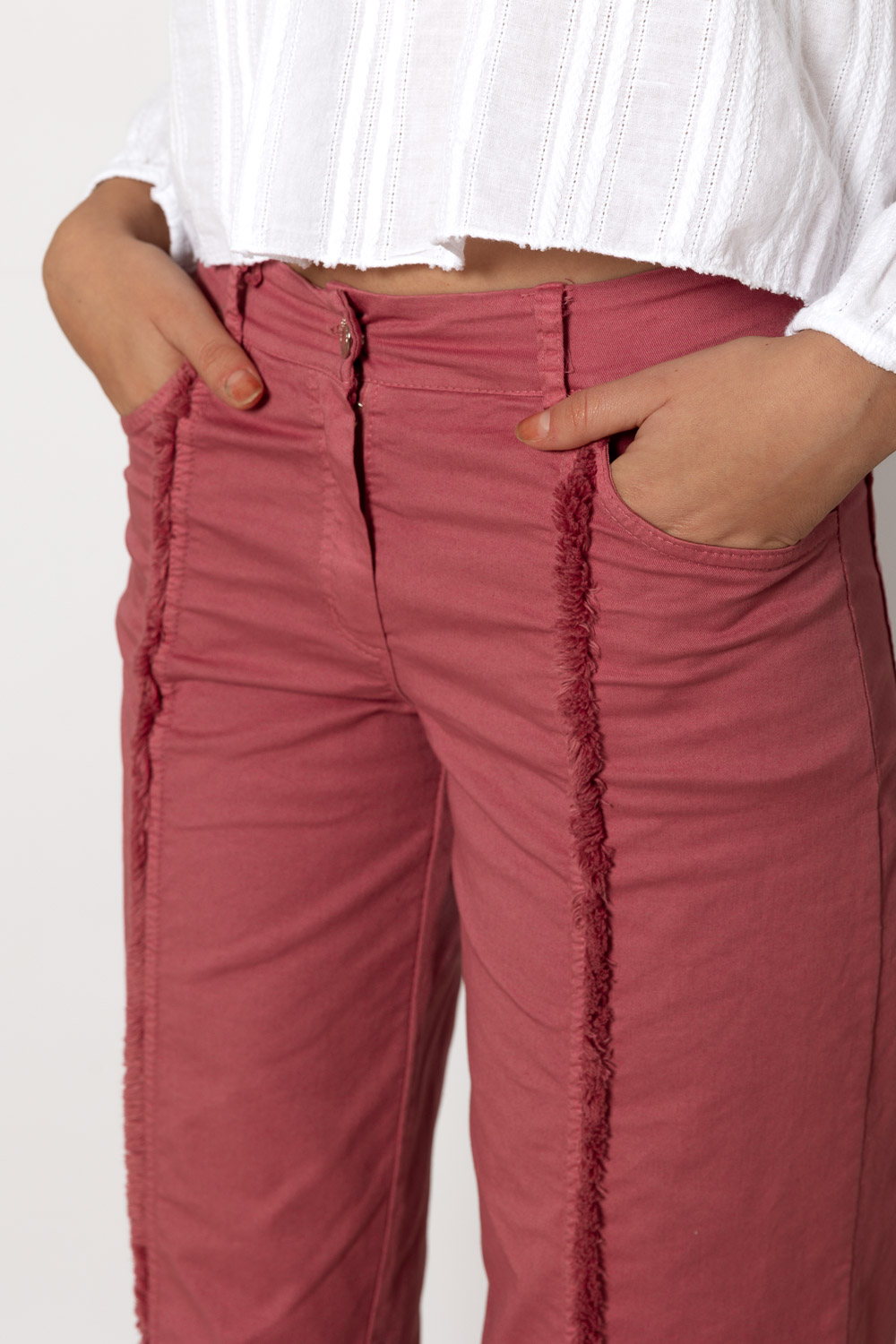 Pantalón Recto Desflecado Blush Brookville