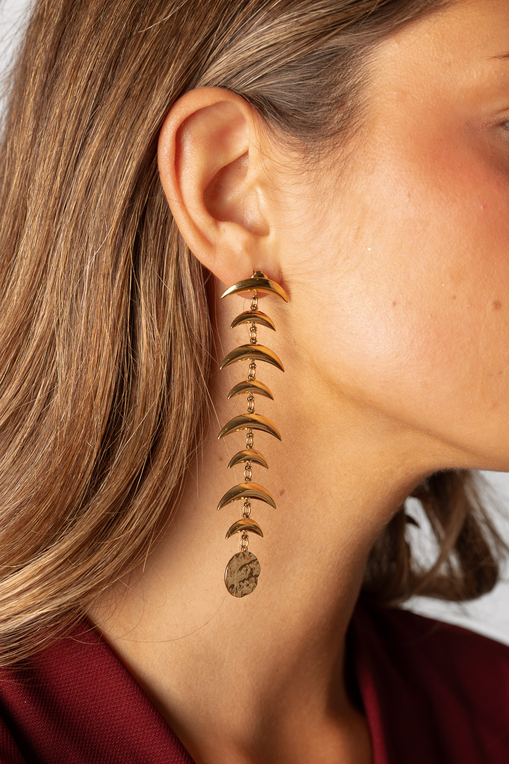 Pendientes dorados de acero inoxidable para eventos Brookville