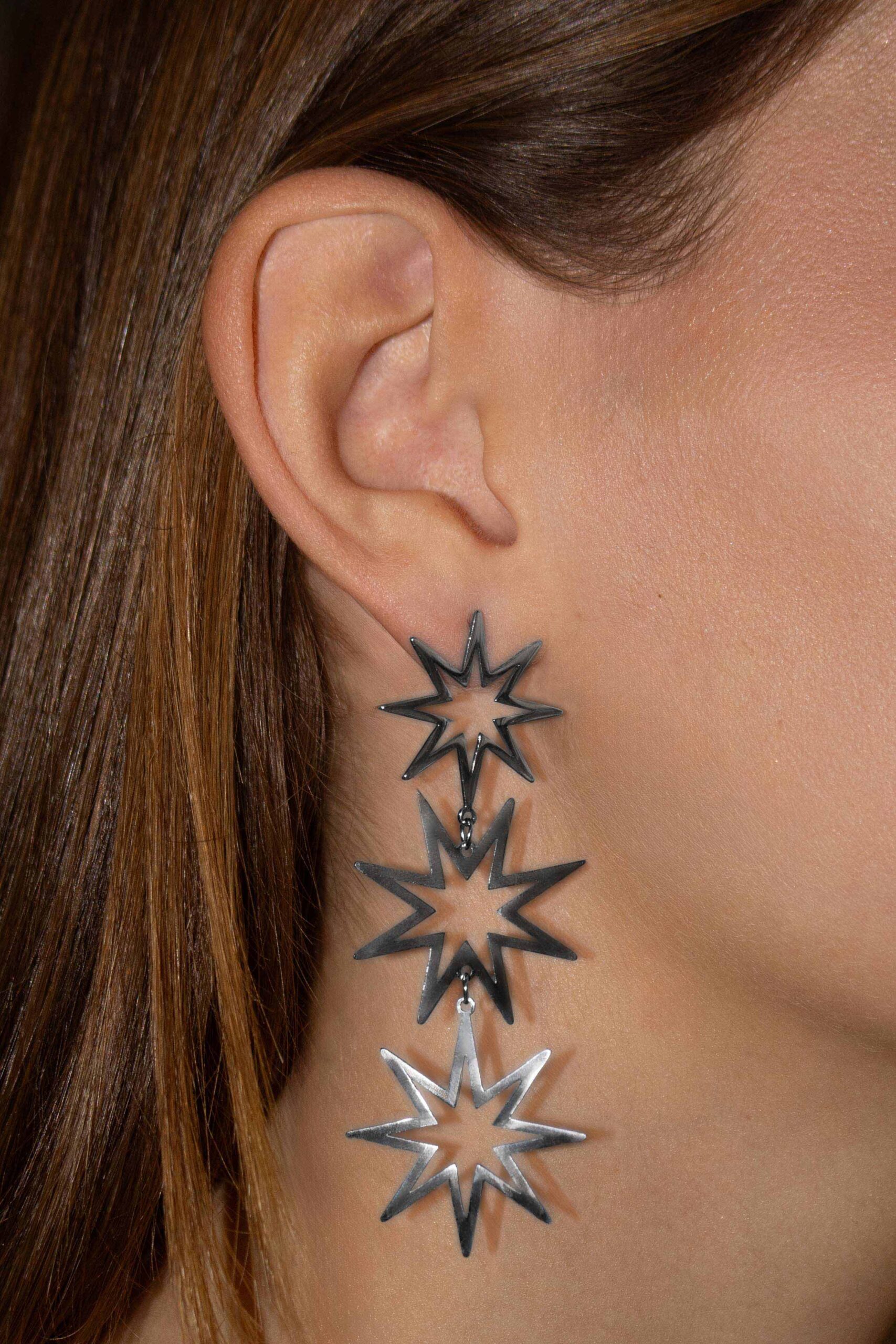 Pendientes largos Bang Plata Brookville