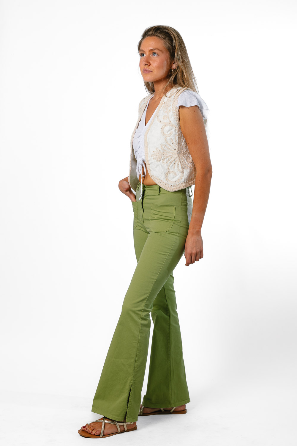 Pantalón Campana Verde