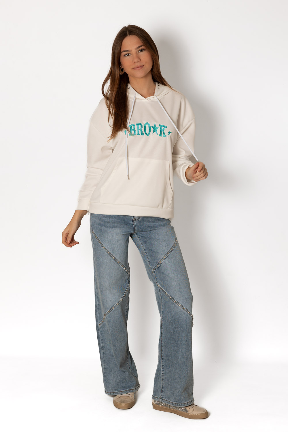 Sudadera Brook Blanco Tachuelas