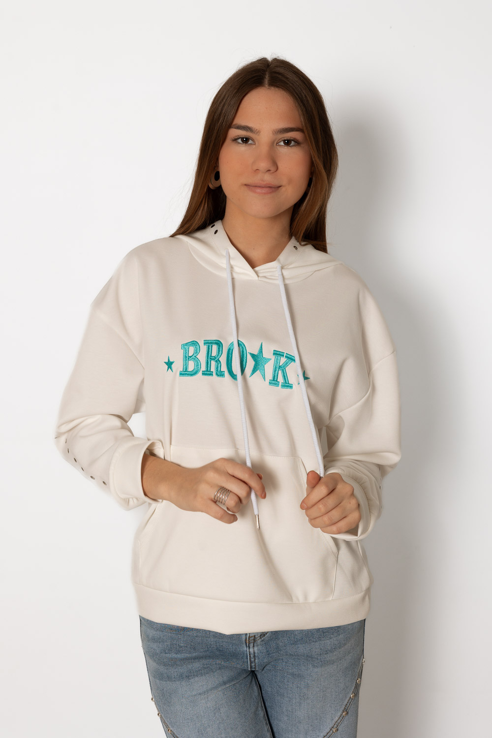 Sudadera Brook Blanco Tachuelas