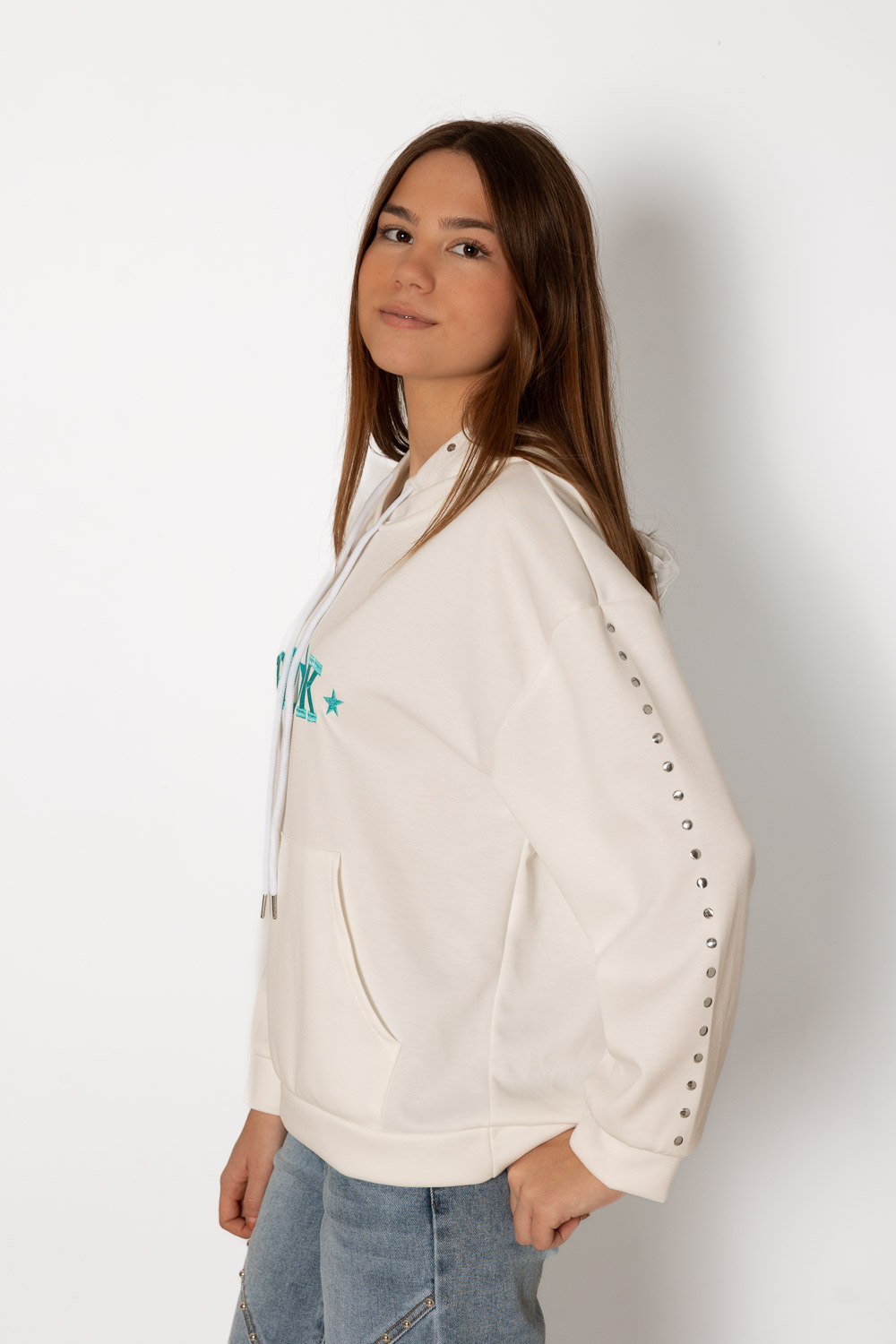 Sudadera Brook Blanco Tachuelas