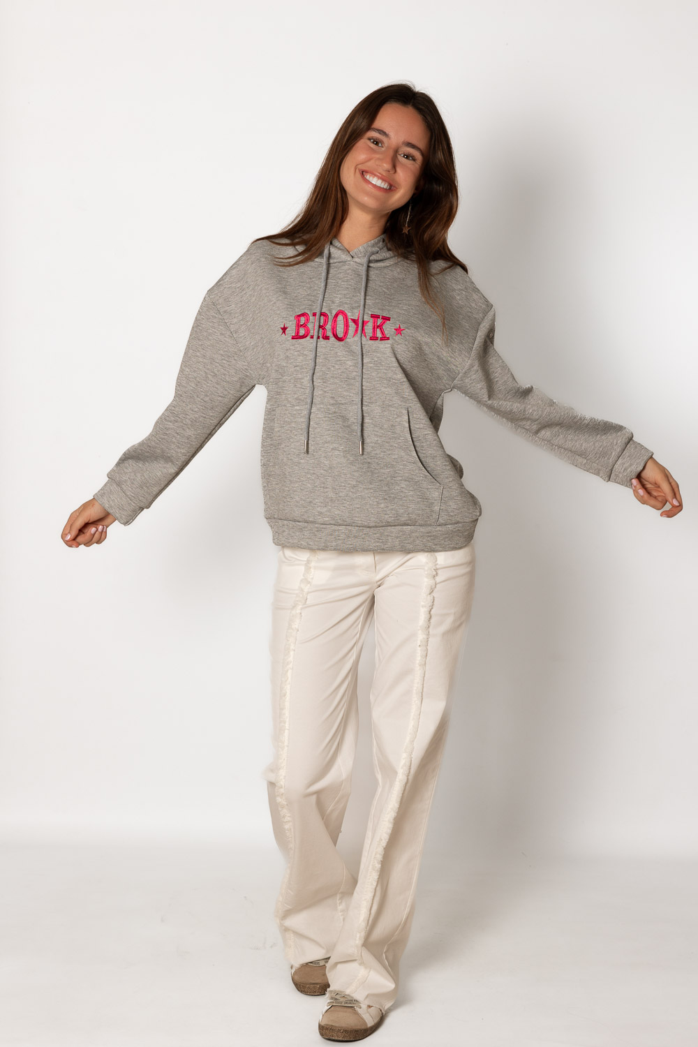 Sudadera Brook Gris Tachuelas