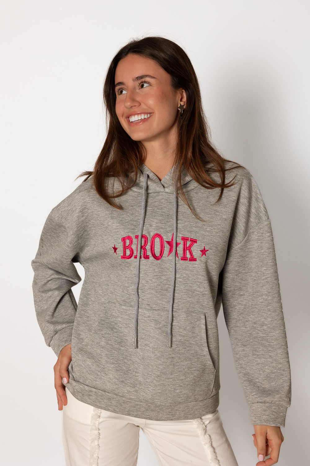 Sudadera Brook Gris Tachuelas