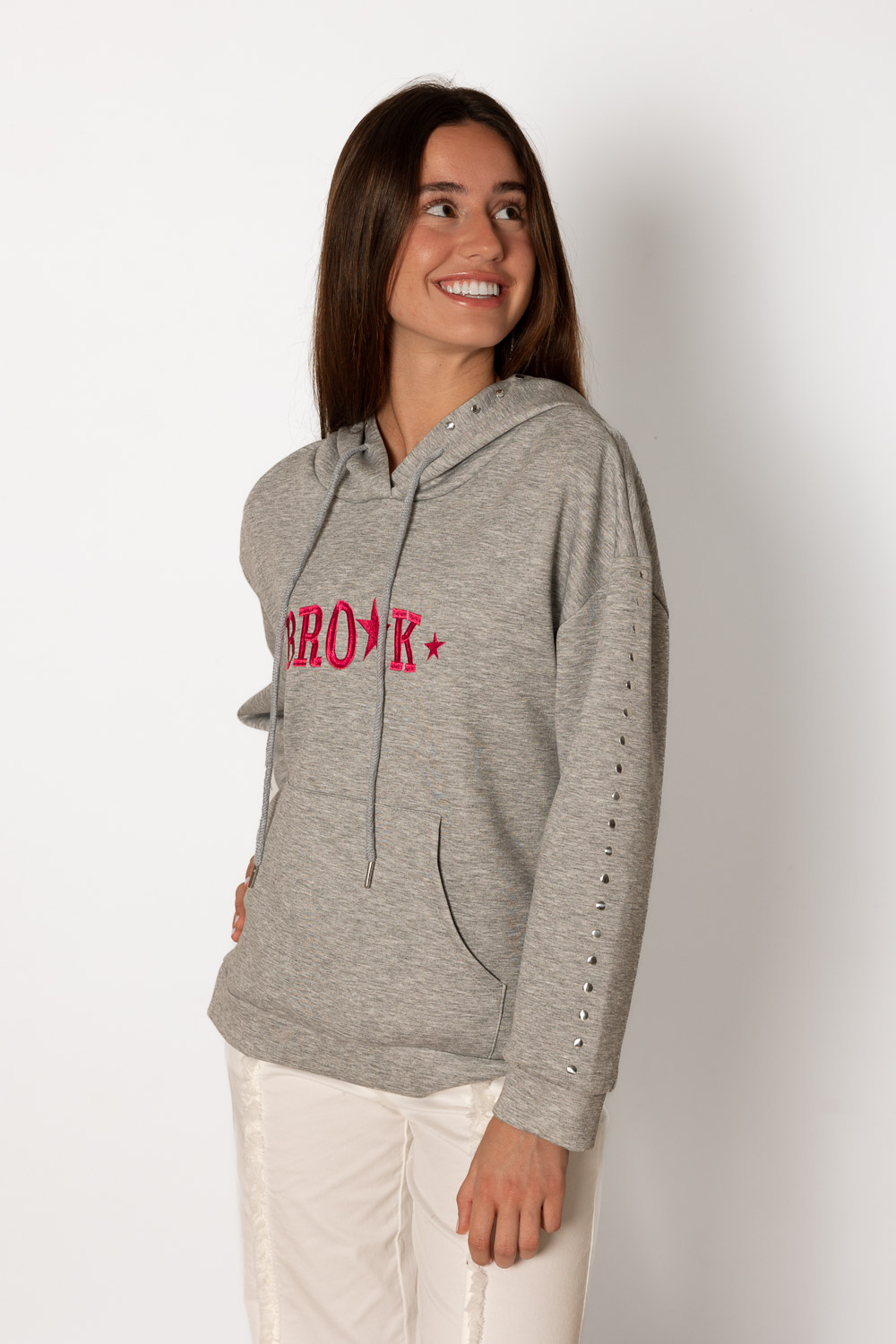 Sudadera Brook Gris Tachuelas