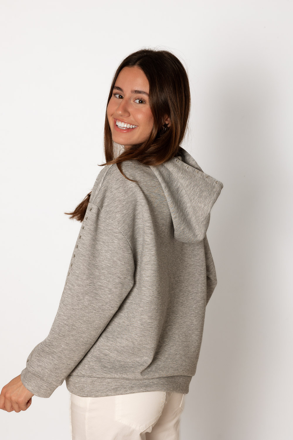 Sudadera Brook Gris Tachuelas