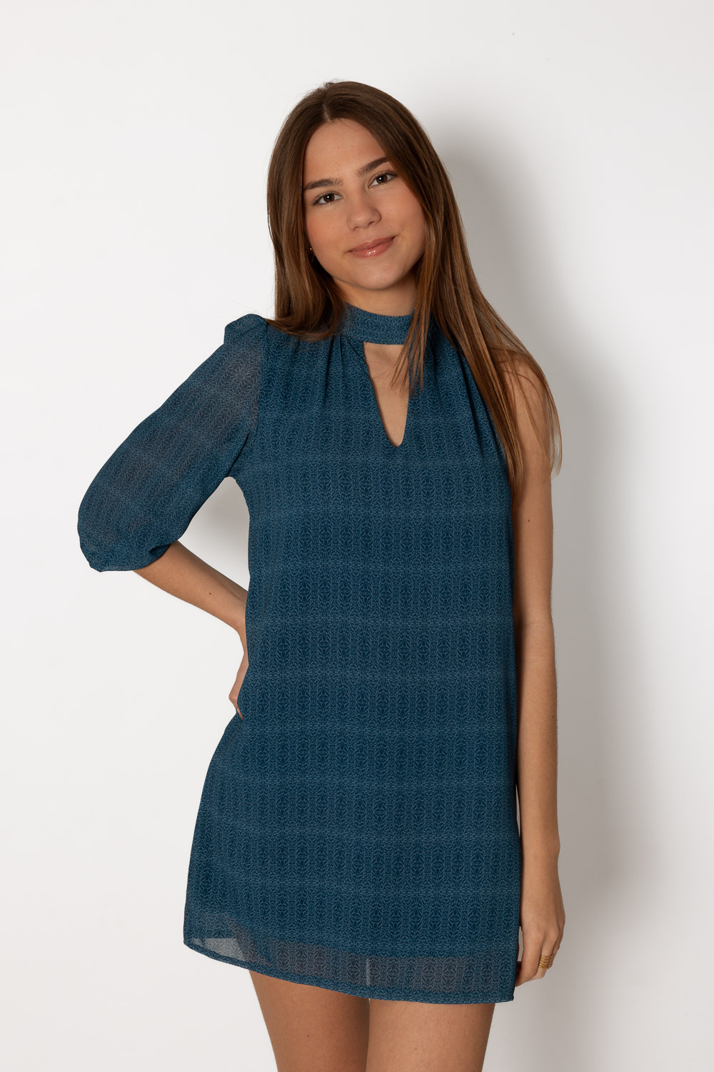 Vestido Arizona Estampado Azul Brookville