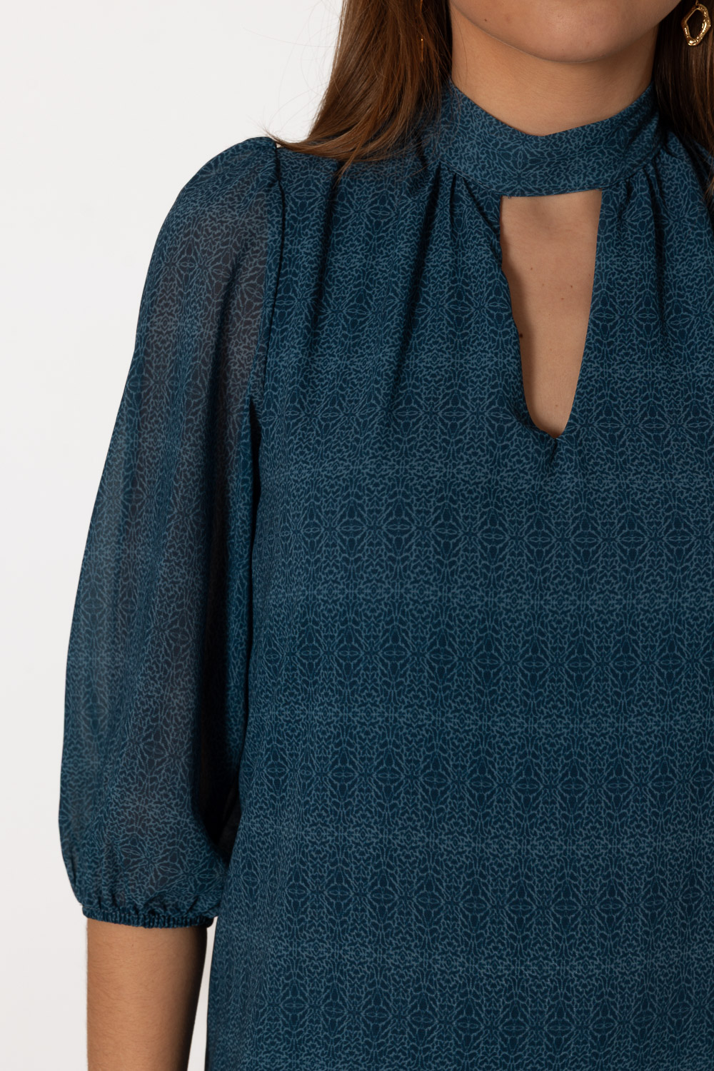 Vestido Arizona Estampado Azul Brookville