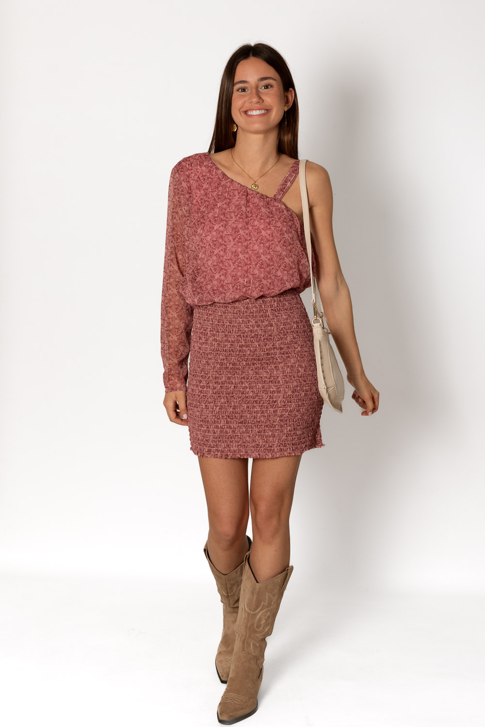 Vestido Asimétrico Dakota Rosa Brookville