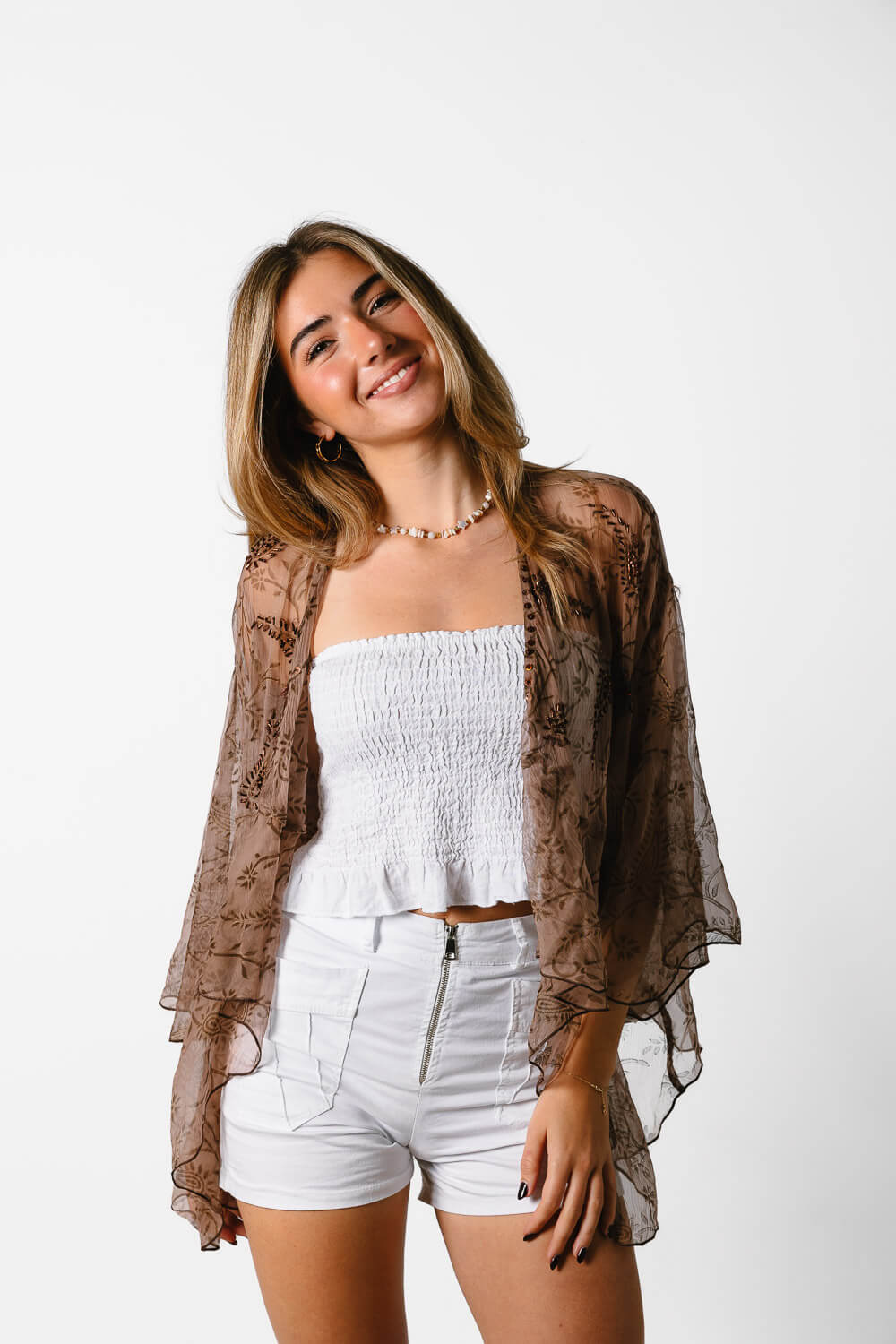 Kaftan Hojas Marrón